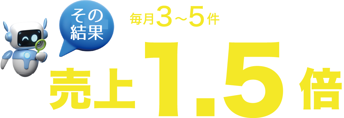 毎月3〜5件の直接問い合わせが発生！その結果売上1.5倍